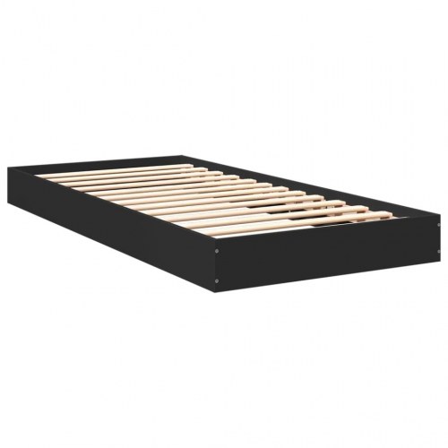 Sengeramme 75×190 cm i konstrueret træ - sort, platformsseng