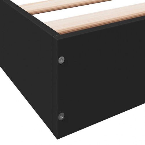 Sengeramme 75×190 cm i konstrueret træ - sort, platformsseng