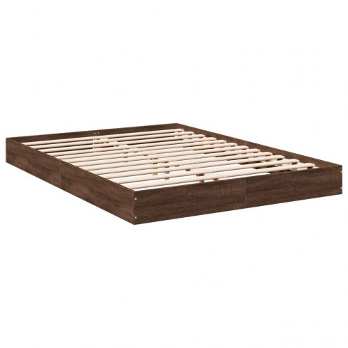 Sengeramme 140x200 cm uden madras konstrueret træ brunt eg