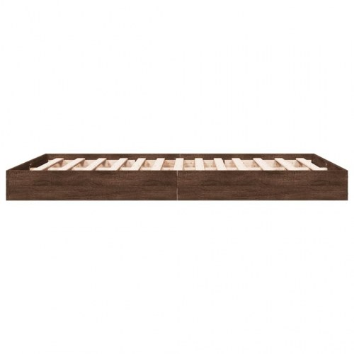 Sengeramme 140x200 cm uden madras konstrueret træ brunt eg