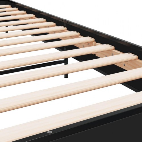 Sengeramme 75x190 cm konstrueret træ og metal sort