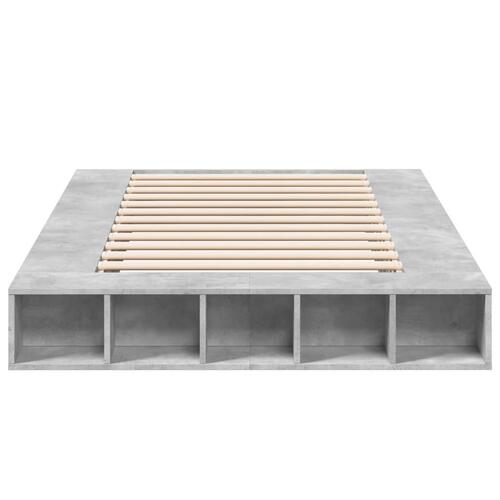 Sengestel 120x200 cm konstrueret træ betongrå