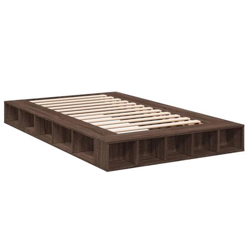Sengestel 135x190 cm konstrueret træ brun eg