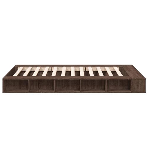 Sengestel 135x190 cm konstrueret træ brun eg