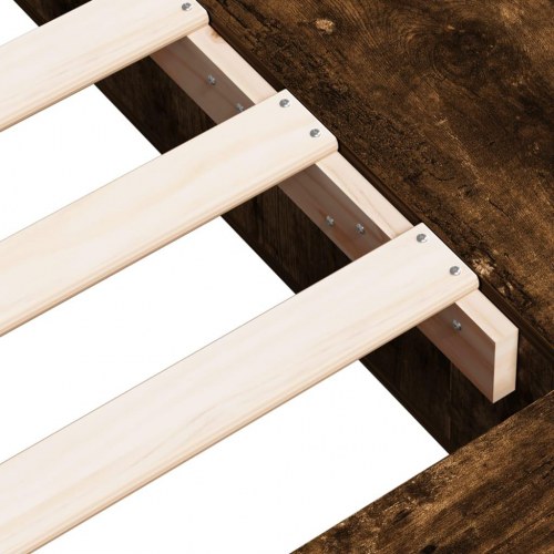 Sengeramme 90x190 cm konstrueret træ røget egetræsfarve