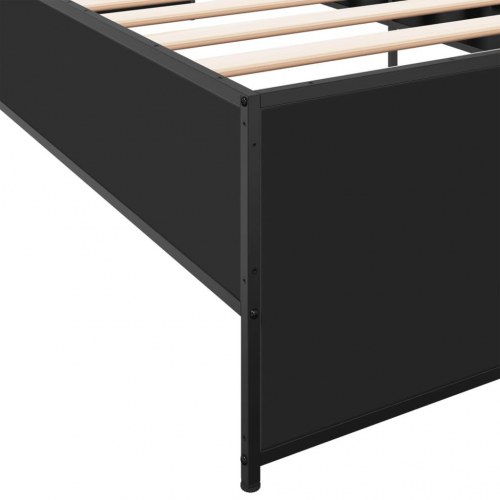 Sengeramme 90x200 cm konstrueret træ og metal sort