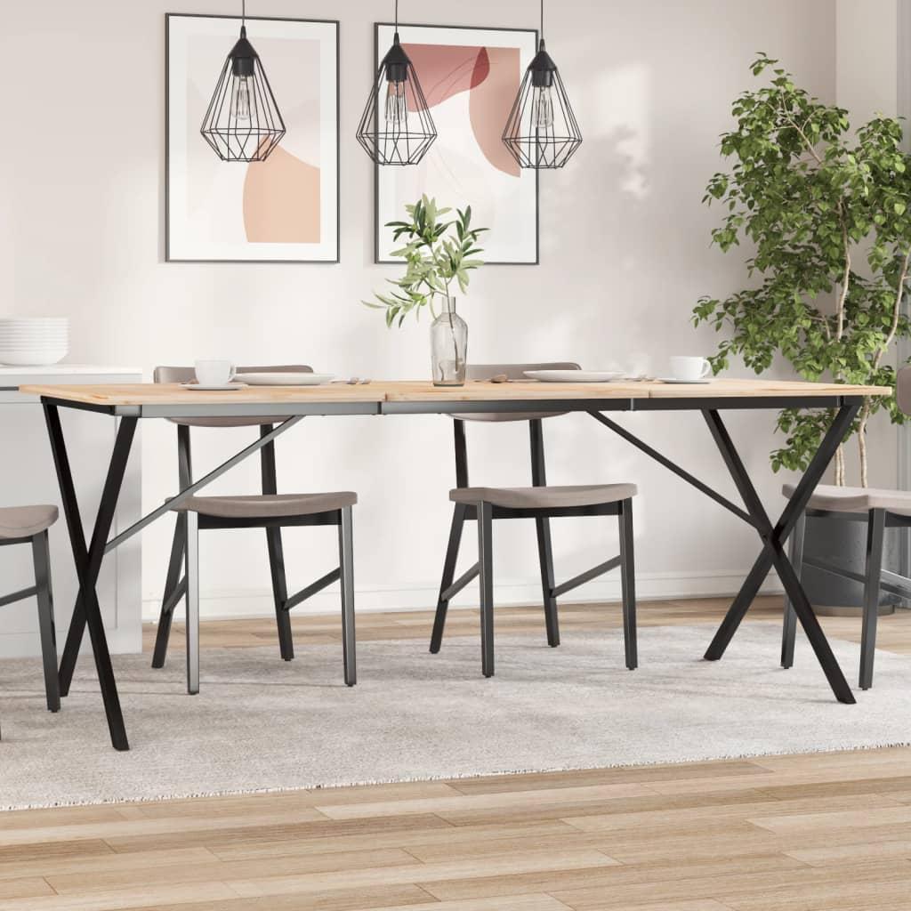 Bordben til spisebord 180x80x73 cm X-stel støbejern