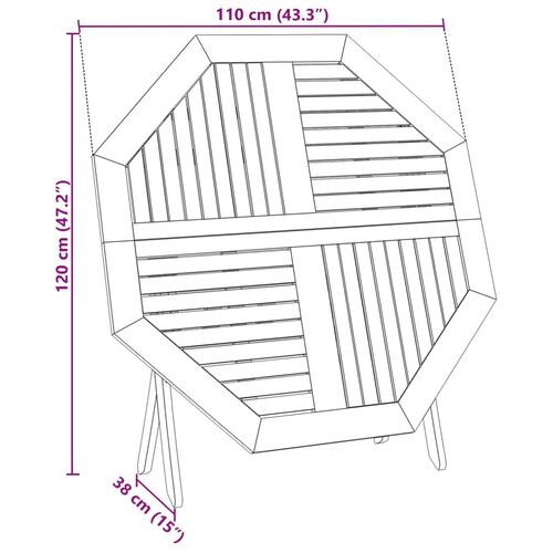 Foldbart havebord Ø110x75 cm massivt akacietræ