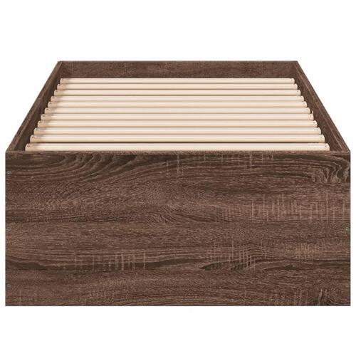 Sengeramme 75x190 cm uden madras konstrueret træ brunt eg