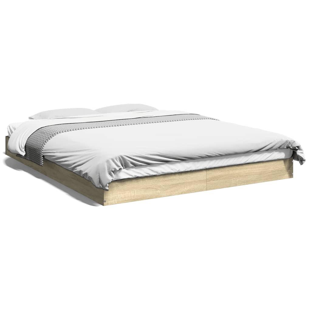 Sengeramme 150x200 cm uden madras konstrueret træ sonoma-eg