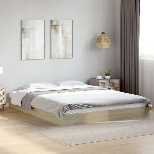 Sengeramme 150x200 cm uden madras konstrueret træ sonoma-eg