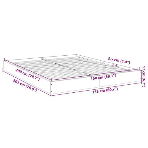 Sengeramme 150x200 cm uden madras konstrueret træ sonoma-eg