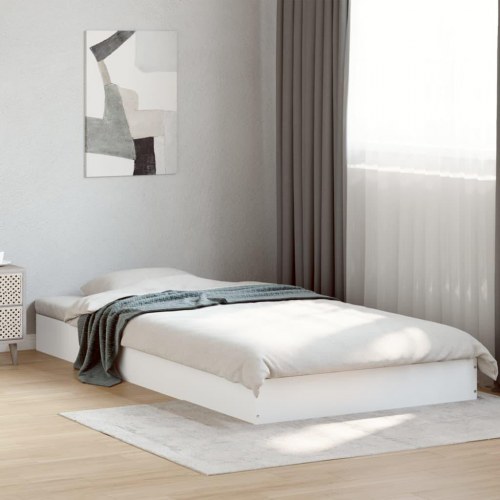 Sengeramme 100x200 cm konstrueret træ hvid
