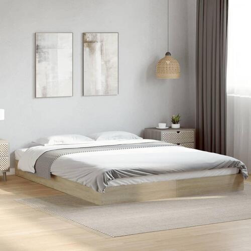 Sengeramme 160x200 cm uden madras konstrueret træ sonoma-eg