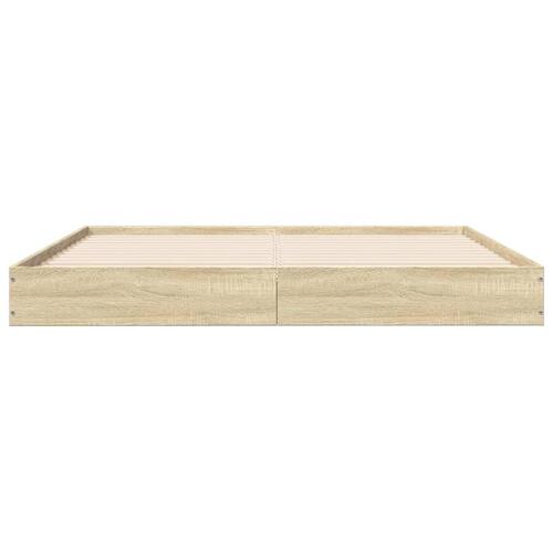 Sengeramme 160x200 cm uden madras konstrueret træ sonoma-eg
