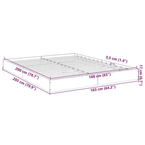 Sengeramme 160x200 cm uden madras konstrueret træ sonoma-eg