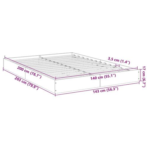 Sengeramme 140x200 cm uden madras konstrueret træ sonoma-eg