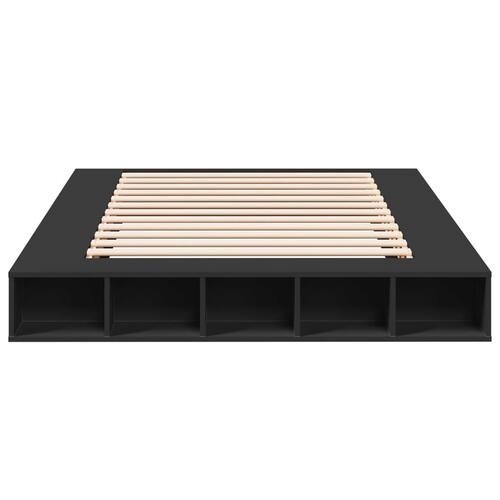 Sengestel 160x200 cm massivt træ sort