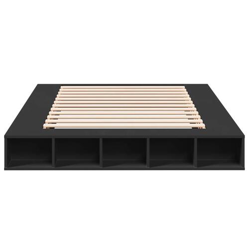 Sengestel 140x200 cm massivt træ sort