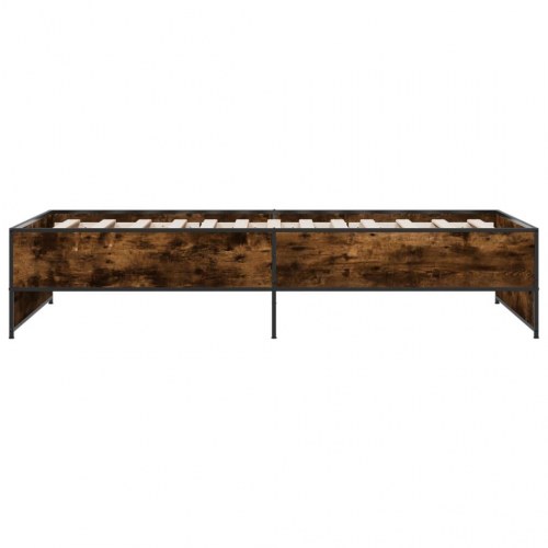 Sengeramme 75 x 190 cm i røget eg og metal