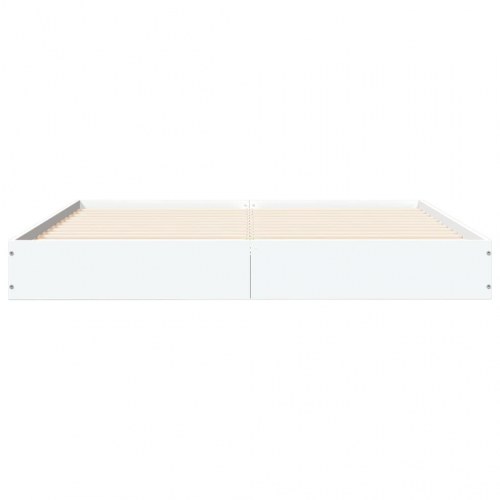 Sengestel 135×190 cm i konstrueret træ - hvid