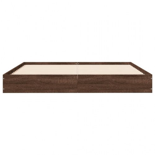 Sengeramme 120x200 cm uden madras konstrueret træ brunt eg