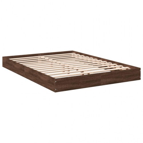 Sengeramme 120x200 cm uden madras konstrueret træ brunt eg