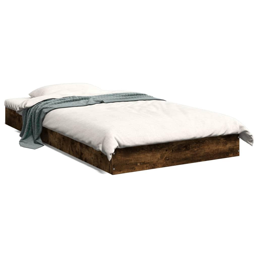 Sengeramme 100x200 cm uden madras konstrueret træ røget eg
