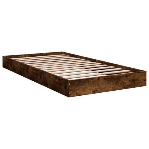 Sengeramme 100x200 cm uden madras konstrueret træ røget eg