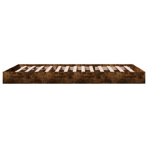 Sengeramme 100x200 cm uden madras konstrueret træ røget eg