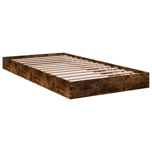 Sengeramme 100x200 cm uden madras konstrueret træ røget eg