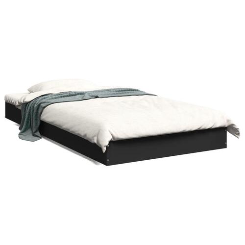 Sengeramme 100x200 cm konstrueret træ sort