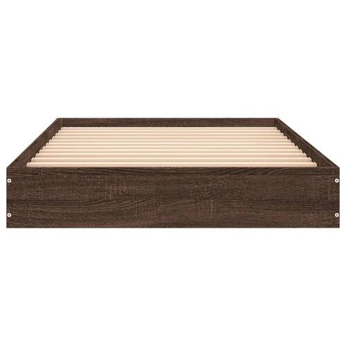 Sengeramme 75x190 cm uden madras konstrueret træ brunt eg