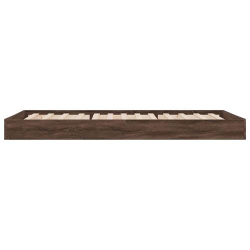 Sengeramme 75x190 cm uden madras konstrueret træ brunt eg