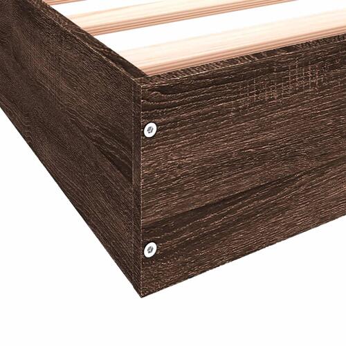 Sengeramme 75x190 cm uden madras konstrueret træ brunt eg