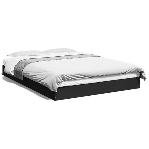 Sengestel 140x200 cm massivt træ sort