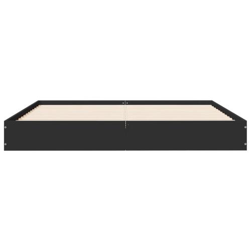 Sengestel 140x200 cm massivt træ sort