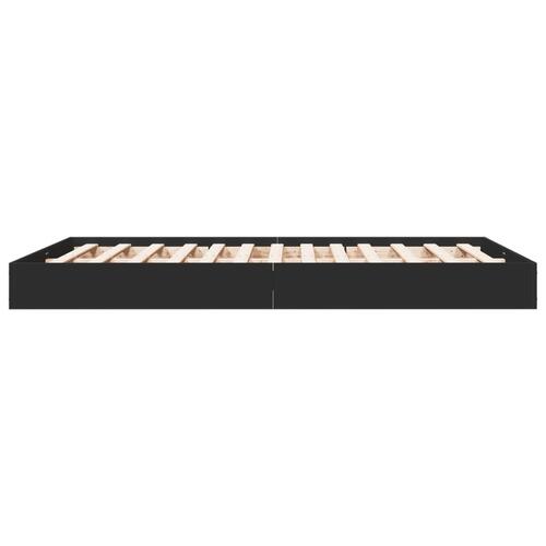 Sengestel 140x200 cm massivt træ sort