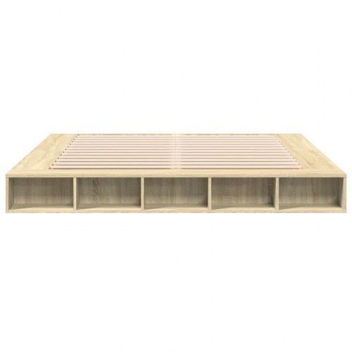 Sengestel 200x200 cm konstrueret træ sonoma-eg
