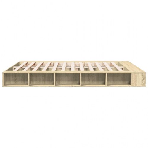 Sengestel 200x200 cm konstrueret træ sonoma-eg