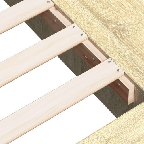 Sengestel 200x200 cm konstrueret træ sonoma-eg
