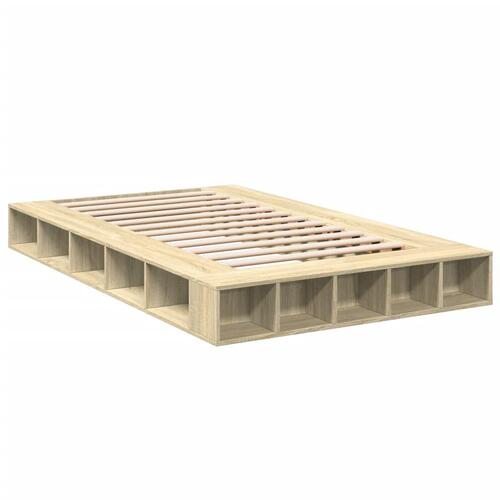 Sengestel 120x190 cm konstrueret træ sonoma-eg