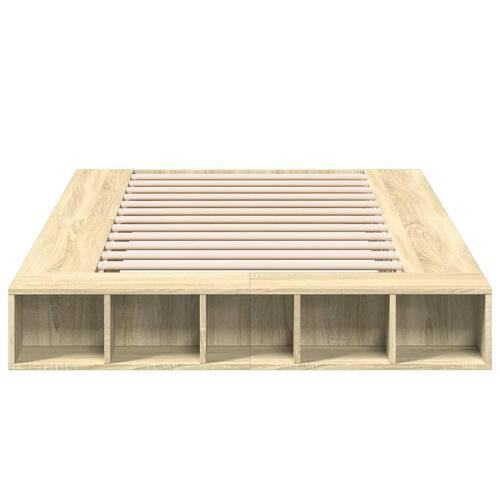 Sengestel 120x190 cm konstrueret træ sonoma-eg