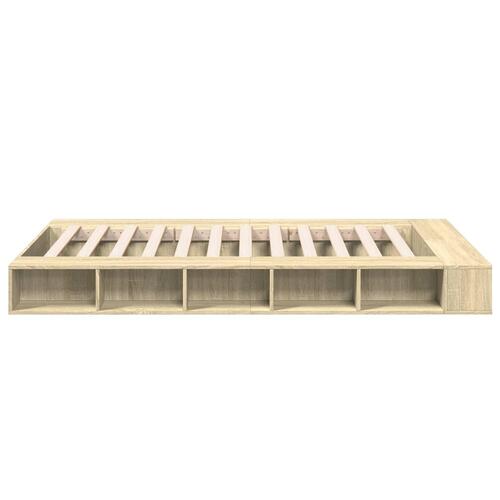 Sengestel 120x190 cm konstrueret træ sonoma-eg
