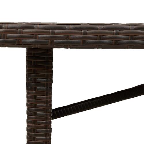 Havebord med glastop 240x90x75 cm polyrattan brun