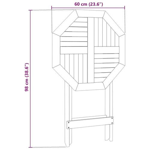 Foldbart havebord Ø60x75 cm massivt akacietræ