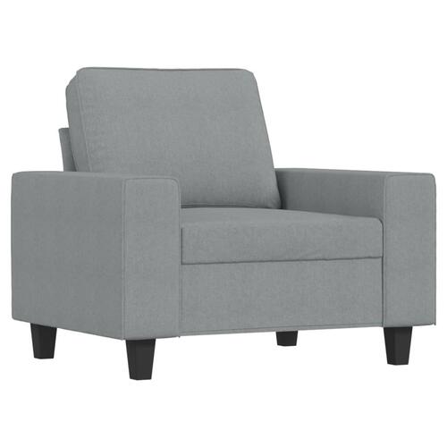 Sofastol med fodskammel 60 cm stof lysegrå