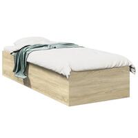 Sengeramme 75x190 cm uden madras konstrueret træ sonoma-eg