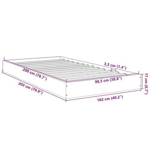 Sengeramme 100x200 cm uden madras konstrueret træ sonoma-eg