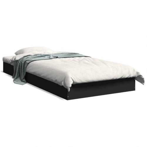 Sengeramme 90x200 cm konstrueret træ sort